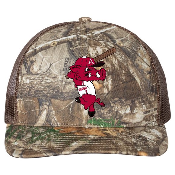 Ribby at Bat 3D Patterned Snapback Trucker Hat- Realtree Edge/ Brown - Picture 1 of 3